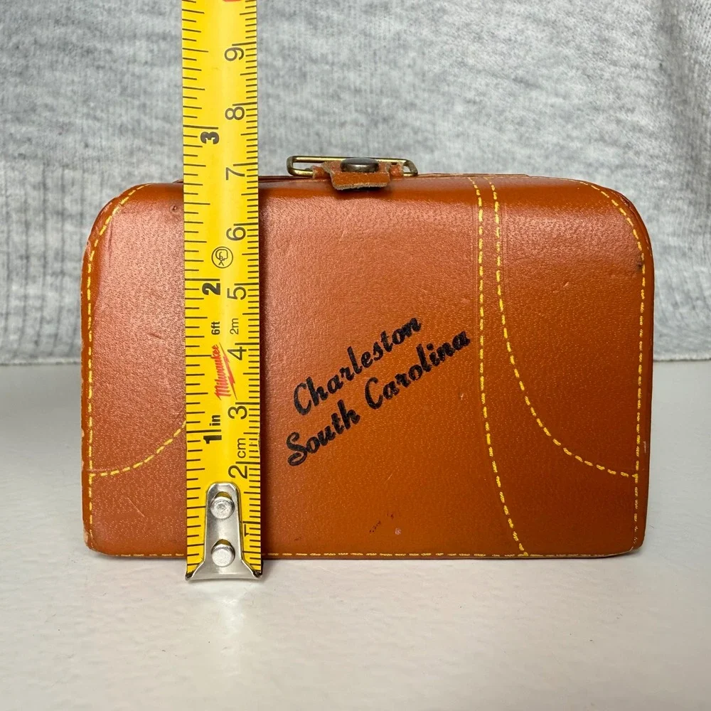 Vintage Charleston South Carolina Mini Suitcase Travel Sewing Kit Needle Thread
